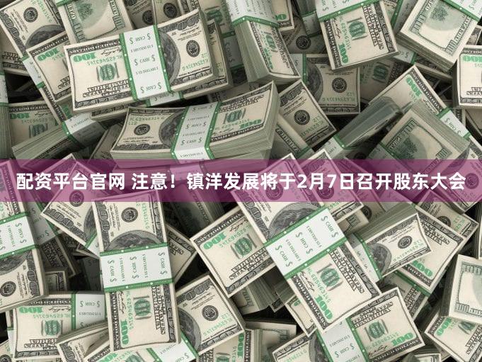 配资平台官网 注意!镇洋发展将于2月7日召开股东大会